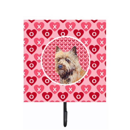 Jensendistributionservices 4.25 x 7 in. Cairn Terrier Valentines Love and Hearts Leash Or Key Holder MI1712603